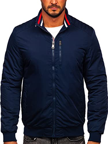 BOLF Herren Übergangsjacke Steppjacke Daunen-Optik Casual Elegant Leichte Frühlings Jacket Moderne Männer Jacke 1907 Dunkelblau L [4D4] von BOLF