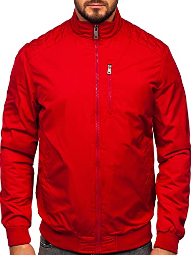 BOLF Herren Übergangsjacke Steppjacke Daunen-Optik Casual Elegant Leichte Frühlings Jacket Moderne Männer Jacke 1907 Rot L [4D4] von BOLF