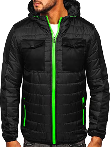 BOLF Herren Übergangsjacke Steppjacke Daunen-Optik Casual Elegant Leichte Frühlings Jacket Moderne Männer Jacke M10003 Schwarz XXL [4D4] von BOLF