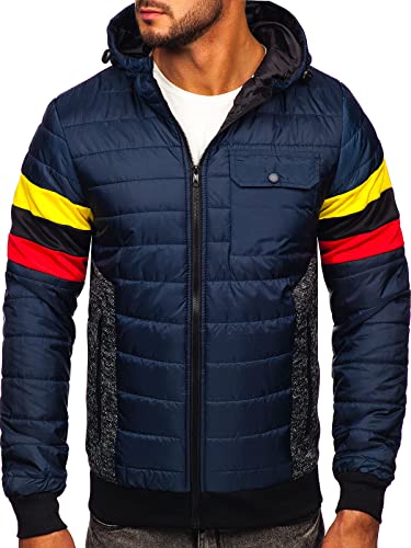 BOLF Herren Übergangsjacke Steppjacke Daunen-Optik Casual Elegant Leichte Frühlings Jacket Moderne Männer Jacke M10021 Dunkelblau XXL [4D4] von BOLF