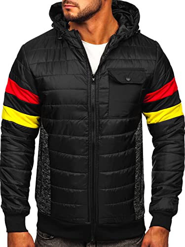 BOLF Herren Übergangsjacke Steppjacke Daunen-Optik Casual Elegant Leichte Frühlings Jacket Moderne Männer Jacke M10021 Schwarz XL [4D4] von BOLF