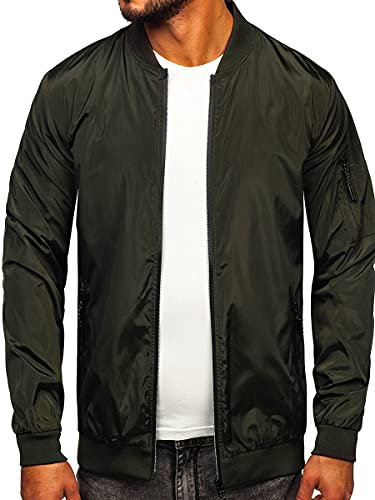 BOLF Herren Übergangsjacke Steppjacke Daunen-Optik Casual Elegant Leichte Frühlings Jacket Moderne Männer Jacke W3908 Khaki XXL [4D4] von BOLF