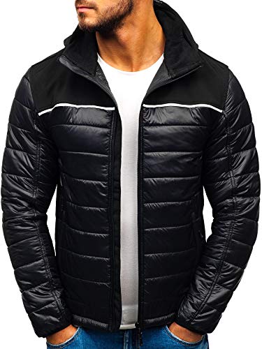 BOLF Herren Übergangsjacke Steppjacke Daunenjacke Sportjacke Freizeitjacke Reißverschluss Street Style FREESTEP K104 Schwarz XXL [4D4] von BOLF