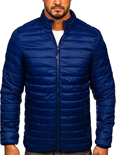 BOLF Herren Übergangsjacke Steppjacke Daunenjacke Sportjacke Freizeitjacke Reißverschluss Street Style J.STYLE LY33 Dunkelblau XXL [4D4] von BOLF