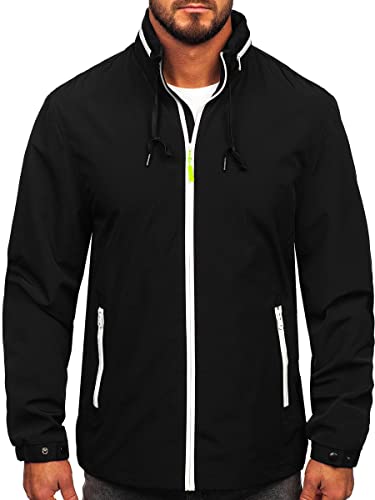 BOLF Herren Übergangsjacke Steppjacke Reißverschluss Daunen-Optik Stehkragen Freizeitjacke Sportjacke Moderne Outdoor Casual Elegant 5M3105 Schwarz XXL [4D4] von BOLF
