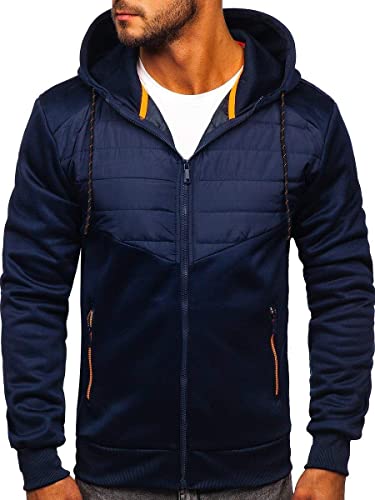 BOLF Herren Übergangsjacke Steppjacke Sportjacke Freizeitjacke Reißverschluss Street Style J.STYLE KS2149 Dunkelblau XL [4D4] von BOLF