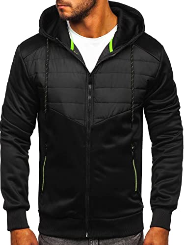 BOLF Herren Übergangsjacke Steppjacke Sportjacke Freizeitjacke Reißverschluss Street Style J.STYLE KS2149 Schwarz L [4D4] von BOLF