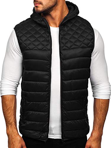 BOLF Herren Weste Bodywarmer Steppweste Daunenweste Funktionsweste Vest Ärmellose Sportweste Kapuzenweste Wärme Freizeit Outdoor Slim Fit Modellauswahl J.Style HDL88003 Schwarz M [1U1] von BOLF