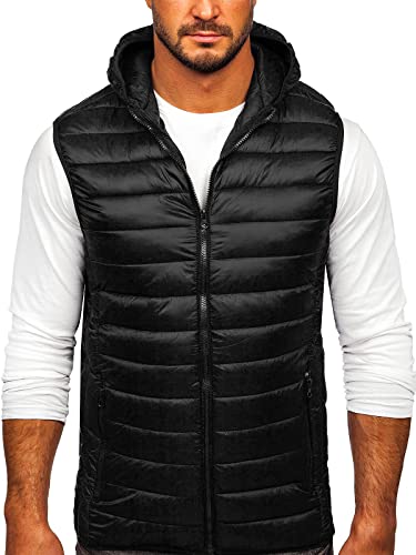 BOLF Herren Weste Bodywarmer Steppweste Daunenweste Funktionsweste Vest Ärmellose Sportweste Kapuzenweste Wärme Freizeit Outdoor Slim Fit Modellauswahl JSTYLE LY36 Schwarz M [1U1] von BOLF