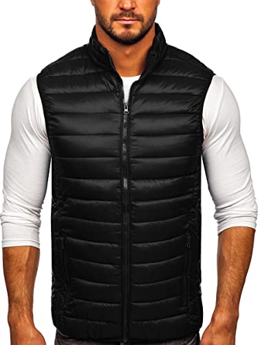 BOLF Herren Weste Bodywarmer Steppweste Daunenweste Funktionsweste Vest Ärmellose Sportweste Kapuzenweste Wärme Freizeit Outdoor Slim Fit ModellauswahlJSTYLE LY32 Schwarz M [1U1] von BOLF