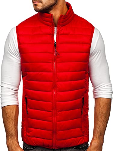 BOLF Herren Weste Bodywarmer Steppweste Daunenweste Funktionsweste Vest Ärmellose Sportweste Wärme Freizeit Outdoor Slim Fit Modellauswahl J.STYLE HDL88001 Rot M [1U1] von BOLF