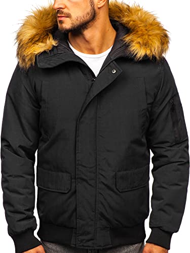 BOLF Herren Winterjacke Stehkragen Jacke Wärm Winter Herbst Freizeit Outdoor Casual Style 2019 Schwarz XXL [4D4] von BOLF