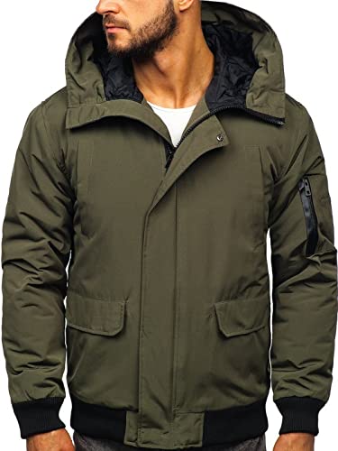 BOLF Herren Winterjacke Stehkragen Jacke Wärm Winter Herbst Freizeit Outdoor Casual Style 2019 Khaki L [4D4] von BOLF