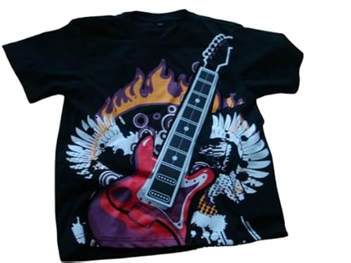 BOLLUMA Schwarzes kurzärmliges T-Shirt für Damen und Herren, Motiv E-Gitarre, Cool Vintage E-Gitarre, T-Shirt für Geburtstag, Halloween, Weihnachten oder Jede Gelegenheit BOLLUMA Schwarzes kurzärmliges T-Shirt für Damen und Herren, Motiv E-Gitarre, Cool Vintage E-Gitarre, T-Shirt für Geburtstag, Halloween, Weihnachten oder Jede Gelegenheit von BOLLUMA