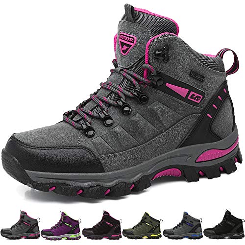 BOLOG Outdoor-Halbschuhe, Wanderschuhe, rutschfeste Kletterschuhe, leicht, atmungsaktiv, Trekkingschuhe für Damen und Herren, Grau - Grau Rosa 1 - Größe: 38 EU von BOLOG