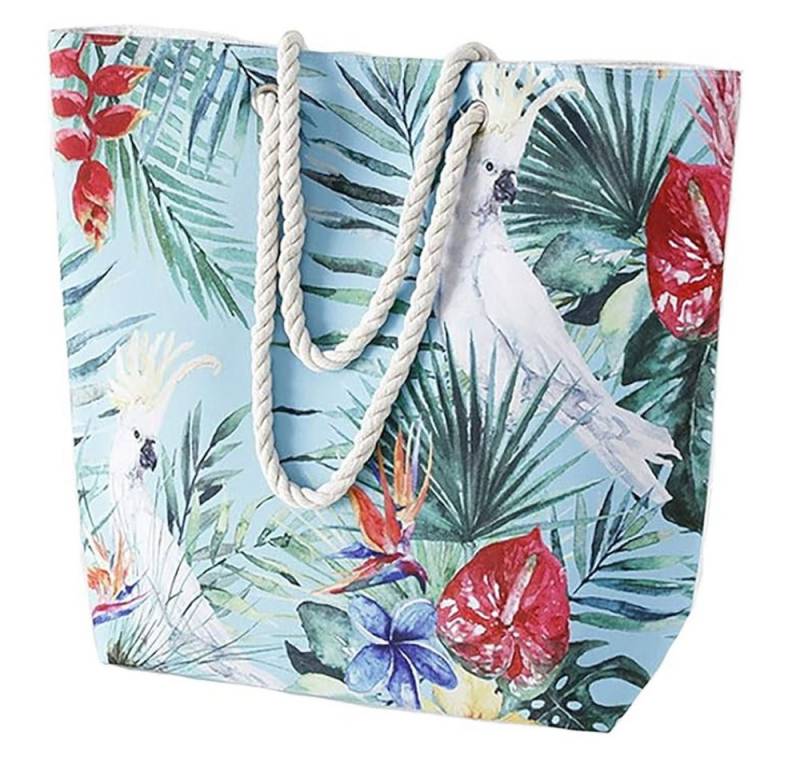 BOLTZE Strandtasche Strandtasche Strandtasche Badetasche mit Papagei und Palmenblatt 52cm BOLTZE Strandtasche Strandtasche Strandtasche Badetasche mit Papagei und Palmenblatt 52cm von BOLTZE