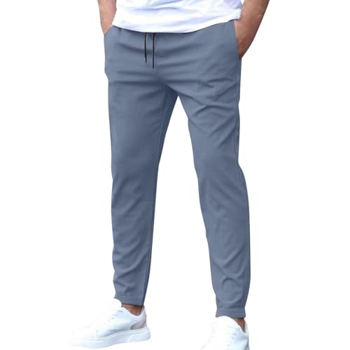 BOLUOBAO Hose Herren Sommer Leicht Stretch Chino Hose Slim Fit Stretch Freizeithose Lang Herrenhosen Dünne Jogginghose mit Gummibund von BOLUOBAO