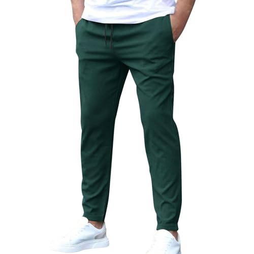 BOLUOBAO Hose Herren Sommer Leicht Stretch Chino Hose Slim Fit Stretch Freizeithose Lang Herrenhosen Dünne Jogginghose mit Gummibund von BOLUOBAO