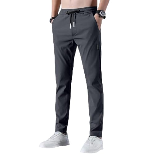 BOLUOBAO Jogginghose Herren Lang Sommer Leicht Trainingshose Sporthose Freizeithose Hose mit Geradem Einfarbig Herrenhose Atmungsaktiv Schnelltrocknend mit Elastischer von BOLUOBAO