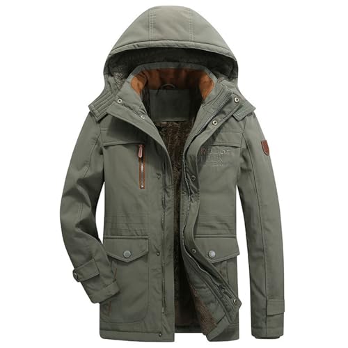 BOLUOBAO Parka-Herren-Lang,-Parka-Herren-Winter-Fleecefutter-Dicker-Kapuzenjacke-Viele-Taschen-Winddichter-Winterjacke-Winterparka-mit-Kapuze-Warm-Wintermantel-Outdoor-Funktionsparka-L-6XL von BOLUOBAO