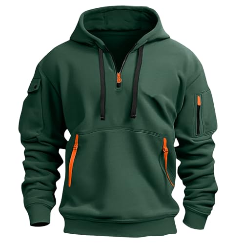 BOLUOBAO Zipper Hoodie Herren Sweatshirt mit Reißverschluss Pullover Langarm mit Taschen Warm Kapuzenjacke Kapuzenpullover von BOLUOBAO
