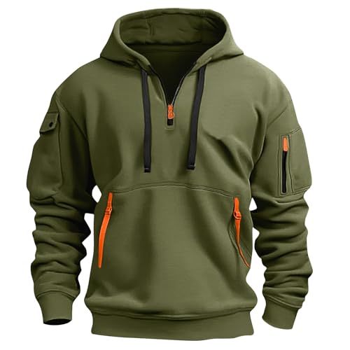 BOLUOBAO Zipper Hoodie Herren Sweatshirt mit Reißverschluss Pullover Langarm mit Taschen Warm Kapuzenjacke Kapuzenpullover von BOLUOBAO