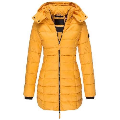 Daunenmantel-Damen-Mit-Kapuze-Winterjacke-Damen-Warm-Gefüttert-Steppjacke-Damen-Outdoor-Wintermantel-Damen-Lang-Daunenjacke-Frauen-Zipper-Mantel-Damen-Winter-Puffer-Skijacke-Dicke-Steppmantel von BOLUOBAO
