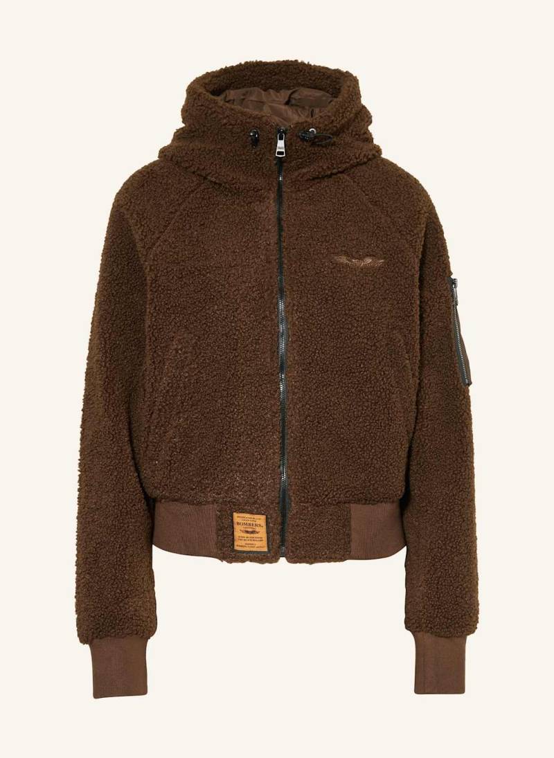 Bombers Original Teddyfell-Jacke braun von BOMBERS ORIGINAL