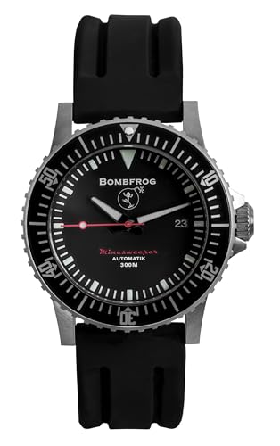 BOMBFROG Herren Taucheruhr NATO Armband | Automatik Saphirglas bis 300 m (Schwarz) von BOMBFROG