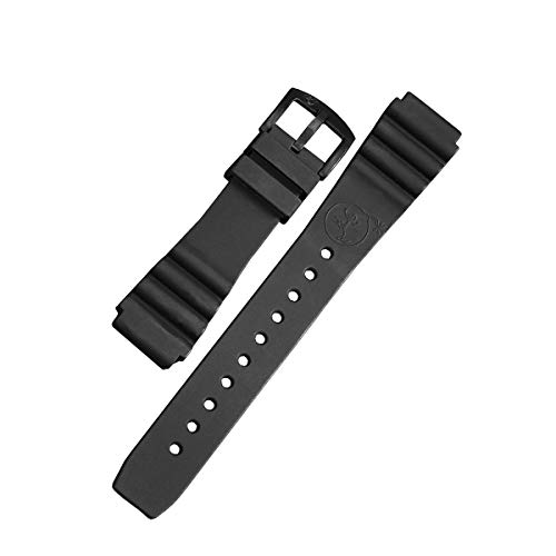 BOMBFROG Taucher Uhrenarmband 20mm Silikon schwarz, Edelstahl-Dornenschließe schwarz - Uhrenarmbänder 20mm 22mm 24mm, Uhrenarmband Taucher von BOMBFROG