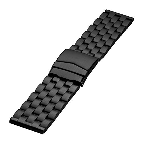 BOMBFROG Edelstahlarmband Typ3 Schwarz | 24 mm für Armbanduhren von BOMBFROG