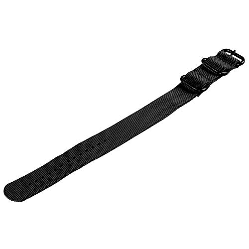 BOMBFROG Textil Armband Schwarz | 24 mm für Armbanduhren von BOMBFROG