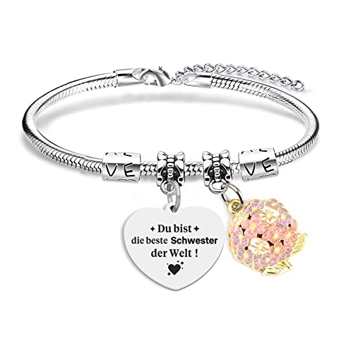 BOMEON Armband Schwester,Schwester Geschenk,Geburtstagsgeschenk für Schwester,Beste Personalisierte Schwester Geschenke,Geschenk für Schwester,Weihnachtsgeschenke für Schwester von BOMEON