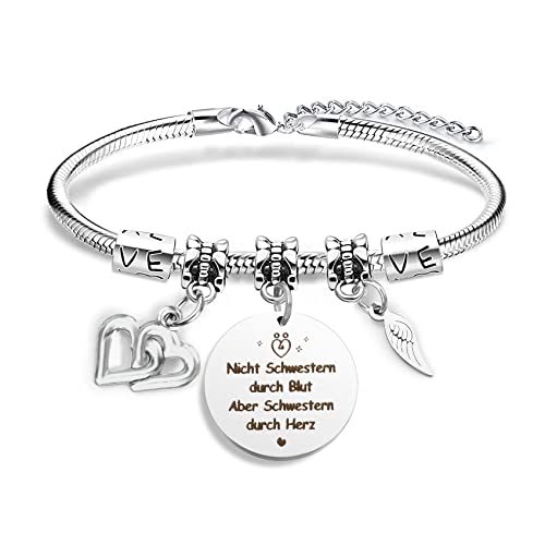 BOMEON Schwester Geschenk,Armband Schwester,Geburtstagsgeschenk für Schwester,Sinnvolles Geschenk für Schwester,Beste Personalisierte Schwester Geschenke von BOMEON