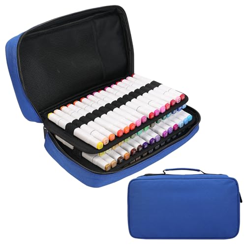 BOMKEE 60 Schlitze Marker Organizer Fall, Großer Marker Fall für 60 Marker Große Kapazität Marker Aufbewahrungstasche Stift Fall Bleistift Tasche mit Tragegriff BOMKEE 60 Schlitze Marker Organizer Fall, Großer Marker Fall für 60 Marker Große Kapazität Marker Aufbewahrungstasche Stift Fall Bleistift Tasche mit Tragegriff von BOMKEE