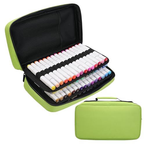 BOMKEE 60 Schlitze Marker Organizer Fall, Großer Marker Fall für 60 Marker Große Kapazität Marker Aufbewahrungstasche Stift Fall Bleistift Tasche mit Tragegriff BOMKEE 60 Schlitze Marker Organizer Fall, Großer Marker Fall für 60 Marker Große Kapazität Marker Aufbewahrungstasche Stift Fall Bleistift Tasche mit Tragegriff von BOMKEE