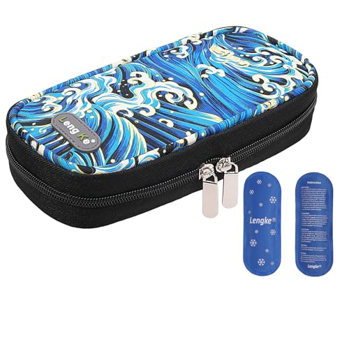 BOMKEE Insulinkühler-Reisetasche für Diabetiker, Insulin-Kühltasche, Reise-tragbare Insulin-Stift-Tragetasche, Kühltasche, Organizer für Diabetiker, mit 2 Eisbeuteln von BOMKEE