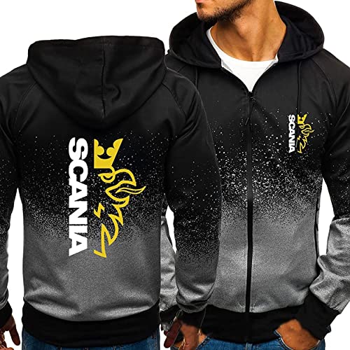 BOMMEL Herren Hoodies Sweatshirts Für Scania Print Kapuzenpullover Mit Reißverschluss Frühling Und Herbst Freizeit Hoody Mantel Mit Kapuze Sport Jacke,C,L von BOMMEL