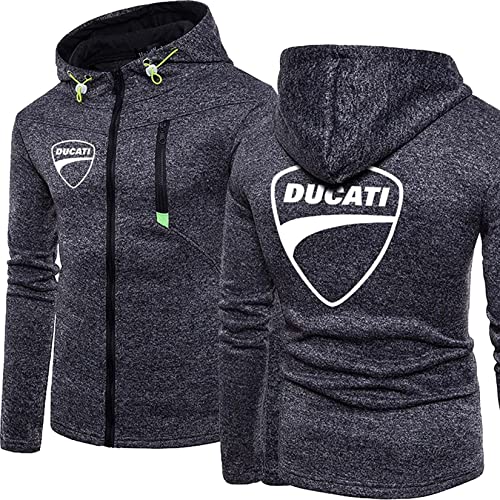 BOMMEL Herren Kapuzenpullover Frühling Und Herbst Für Ducati Druck Langarm Sweatshirt Durchgehendem Reißverschluss Lässige Strickjacke Freizeit Sportbekleidung - Geschenk Für Teenager,A,M von BOMMEL