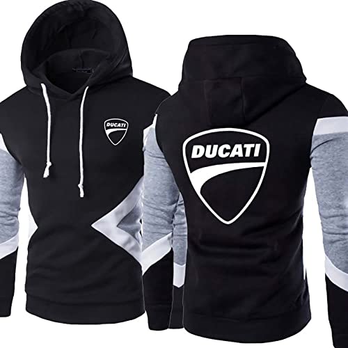 BOMMEL Herren Kapuzenpullover Sweatshirt Für Ducati Print Unisex Langarm Sportjacke Mit Kapuze Kordelzug Sportbekleidung Frühling Und Herbst Kapuzenoberteil Pullover – Geschenk Für Teenager,B,L von BOMMEL