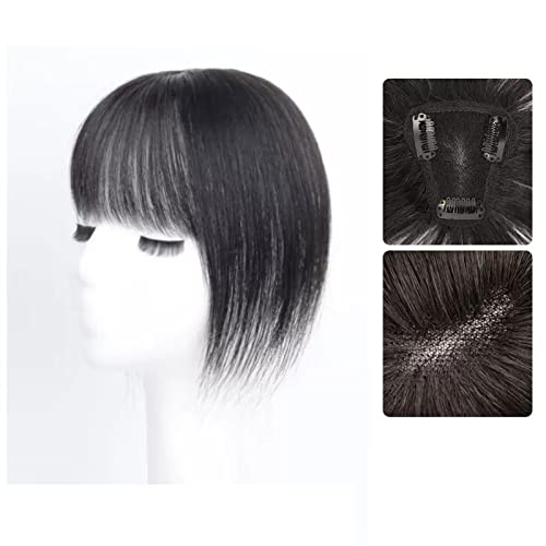 Haarperücke Perücke Mädchen Kopf Patch Weißes Haar Echthaar Dünn Flauschig Erhöhen Sie das Haarvolumen Perücke Stück Perücken für Frauen (Color : 05-(7-8)25CM-black) von BONAD