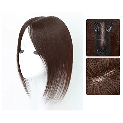 Haarperücke Perücke Mädchen Kopf Patch Weißes Haar Echthaar Dünn Flauschig Erhöhen Sie das Haarvolumen Perücke Stück Perücken für Frauen (Color : 12-(8-12)25CM-chestnut-brown) von BONAD