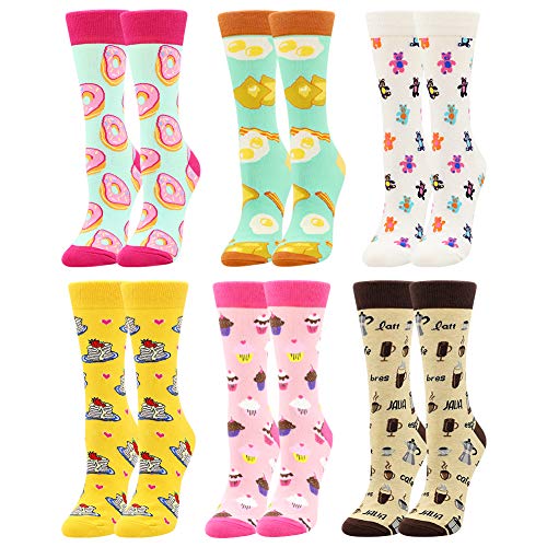 BONANGEL Damen Lustige Bunte Socken,Mädchensocken witzige Strümpfe, Fun Gemusterte Muster Socken, Verrückte Socken Modische Oddsocks Mehrfarbig Klassisch als Geschenk, Neuheit Sneaker von BONANGEL