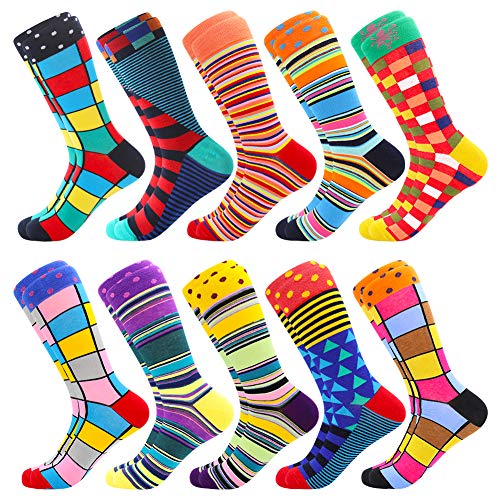 BONANGEL Fun Gemusterte Muster Socken, Herren Lustige Bunte Socken,Herren witzige Strümpfe, Verrückte Socken Modische Mehrfarbig Klassisch als Geschenk, Neuheit Sneaker Crew Socken von BONANGEL