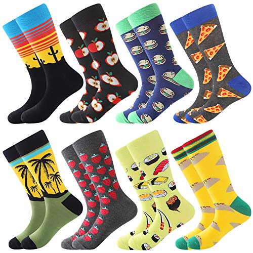 BONANGEL Herren Lustige Bunte Socken, Herren witzige Strümpfe, Fun Gemusterte Muster Socken, Verrückte Socken Modische Mehrfarbig Klassisch als Geschenk, Neuheit Sneaker Crew Socken von BONANGEL