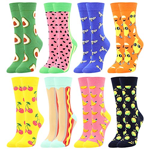 BONANGEL Damen Lustige Bunte Socken,Mädchensocken witzige Strümpfe, Fun Gemusterte Muster Socken, Verrückte Socken Modische Oddsocks Mehrfarbig Klassisch als Geschenk, Neuheit Sneaker von BONANGEL