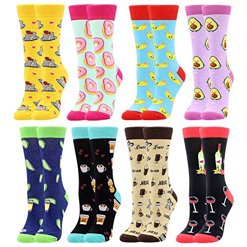 BONANGEL Damen Lustige Bunte Socken,Mädchensocken witzige Strümpfe, Fun Gemusterte Muster Socken, Verrückte Socken Modische Oddsocks Mehrfarbig Klassisch als Geschenk, Neuheit Sneaker von BONANGEL