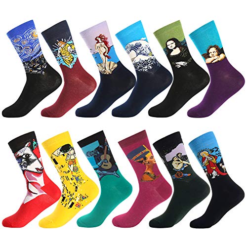 BONANGEL Herren Lustige Bunte Socken, Herren witzige Strümpfe, Fun Gemusterte Muster Socken, Verrückte Socken Modische Mehrfarbig Klassisch als Geschenk, Neuheit Sneaker Crew Socken von BONANGEL