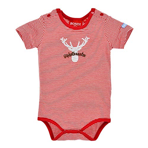 Bondi Baby Body Unterziehbody Hirsch 91379 | Rot/Weiß Gr. 62 von Bondi