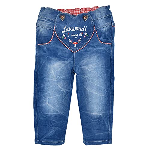 BONDI Baby-Hose Jeans Lausmadl Blue Denim Trachtenmode für Mädchen, Gr. 68 von Bondi